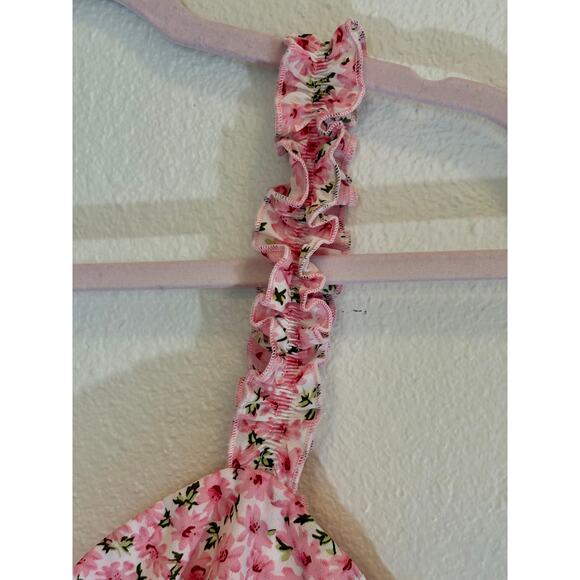 CIDER Women's Medium Ruffled Mini Pink Floral Dress Fall Layer Feminine - Picture 5 of 6